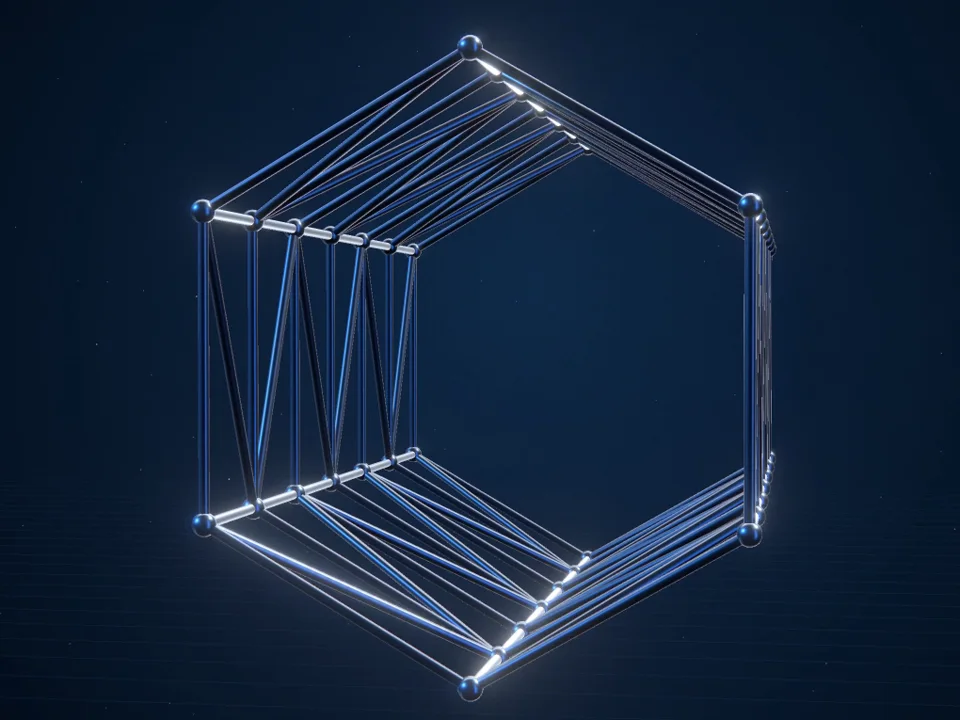 La structure réalisée, en profilés métalliques.
